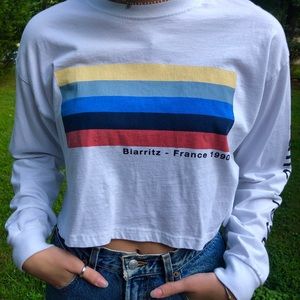 cropped long sleeve top